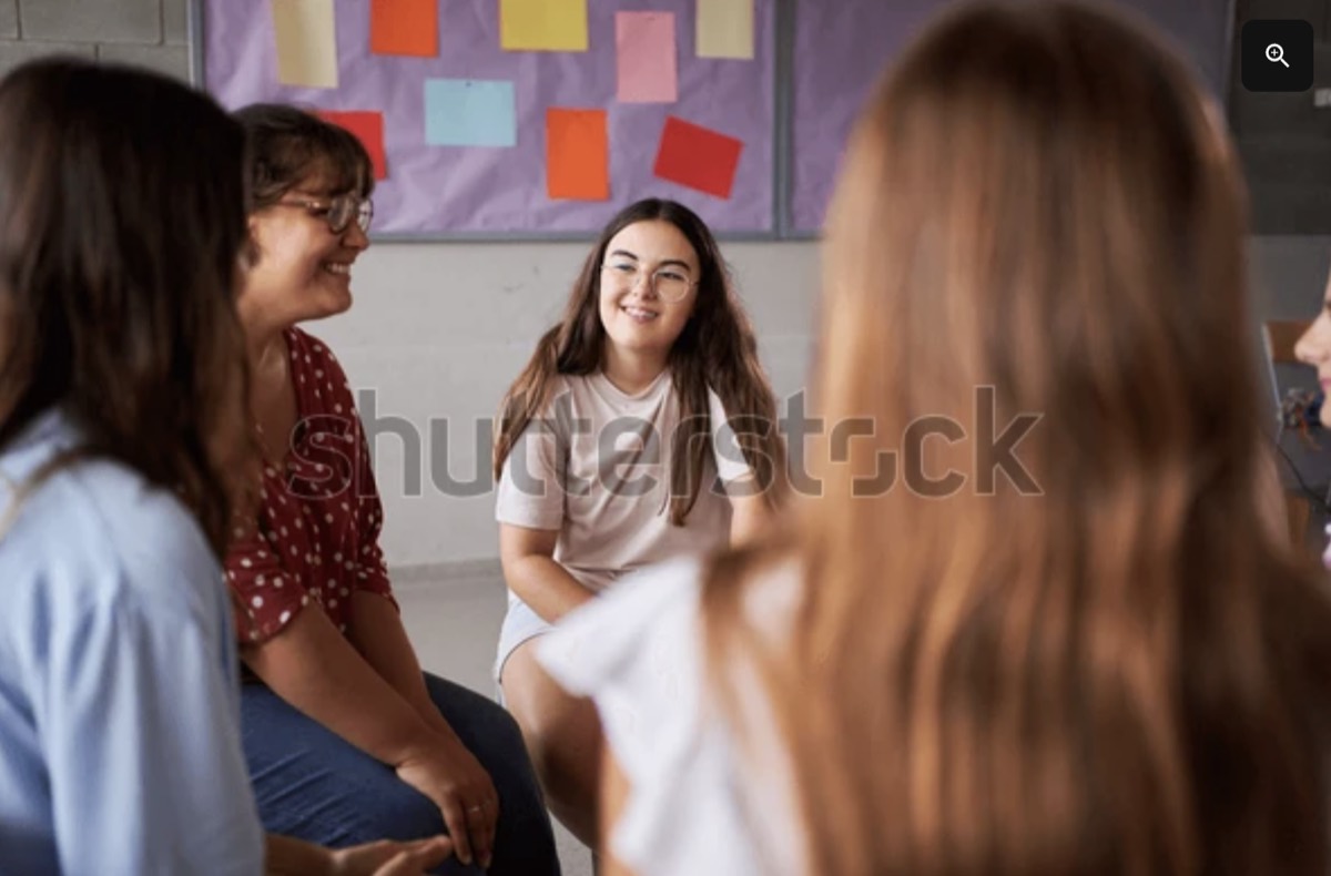 Students in a classroom discussion
